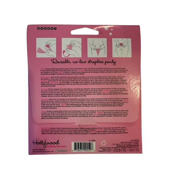 Hollywood Fashion Secrets Skip The Line Adhesive Thong XS-S Reusable No-Line Str - Picture 3 of 6